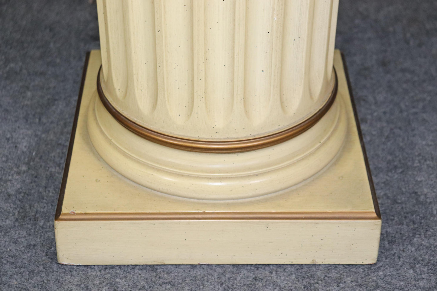 Italian Paint Decorated Stop-Fluted Pedestal with Marble Top