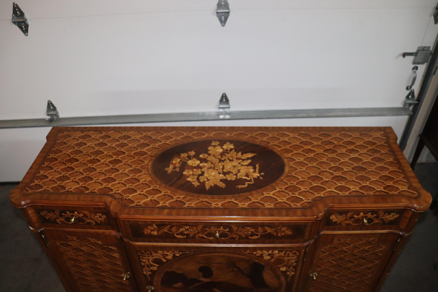 Maitland Smith Optical Illusion Inlaid French Louis XV Style Grand Commode