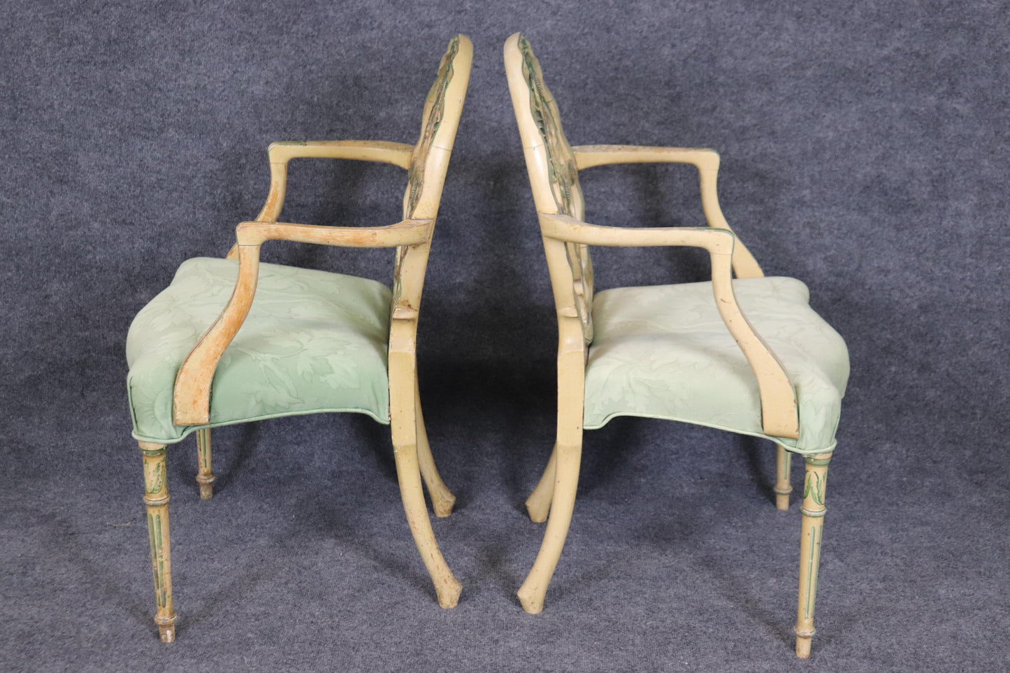 Pair of Gorgeous Adams Paint Decorated English Armchairs Circa 1930s