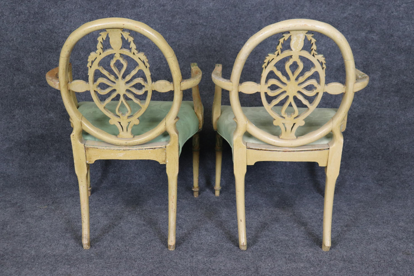 Pair of Gorgeous Adams Paint Decorated English Armchairs Circa 1930s