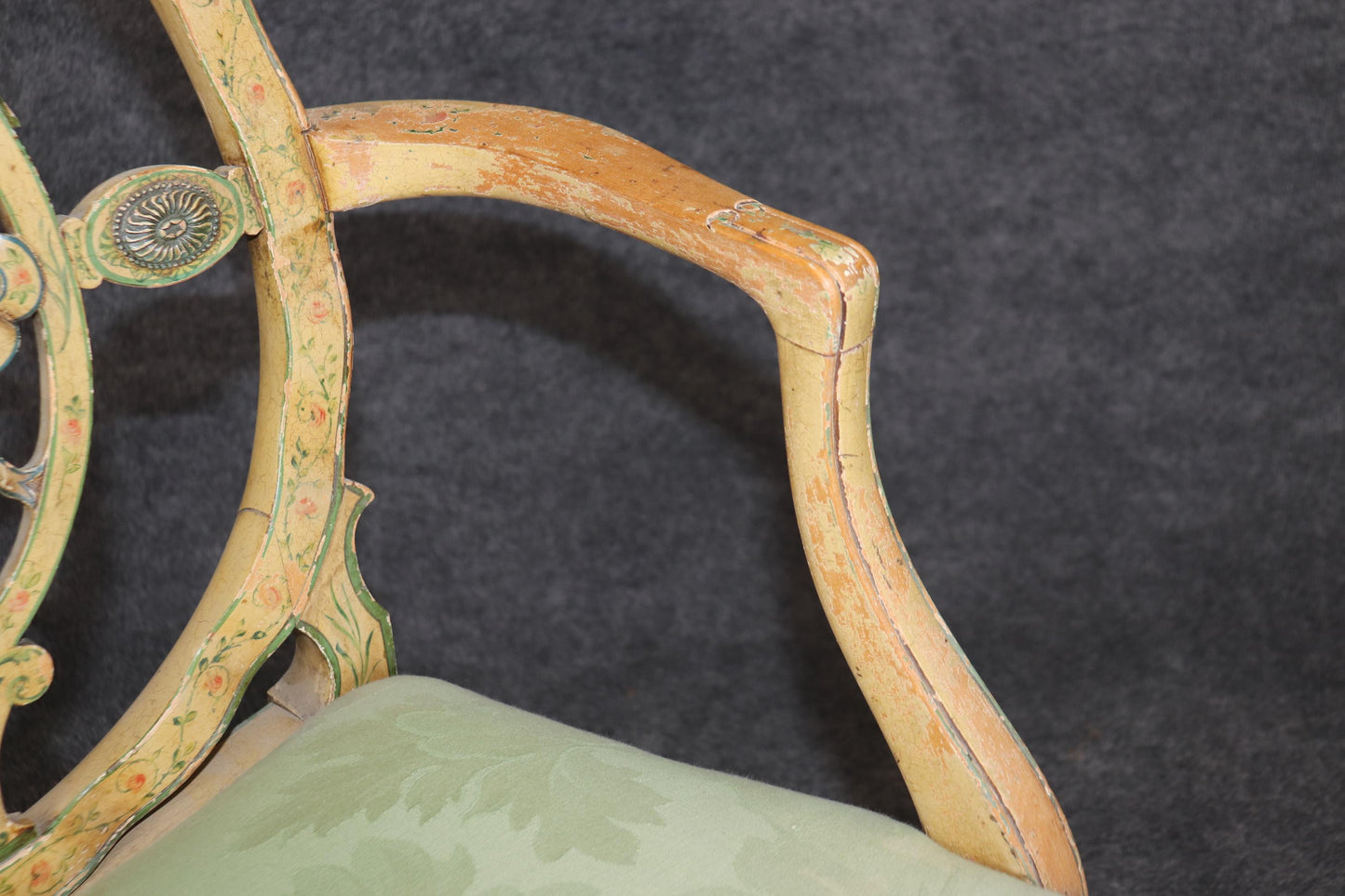 Pair of Gorgeous Adams Paint Decorated English Armchairs Circa 1930s