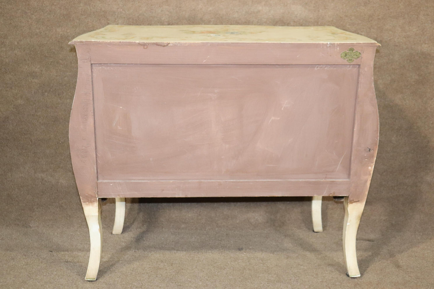 Venetian Paint Decorated Bombe Form Louis XV Style Dresser circa 1940