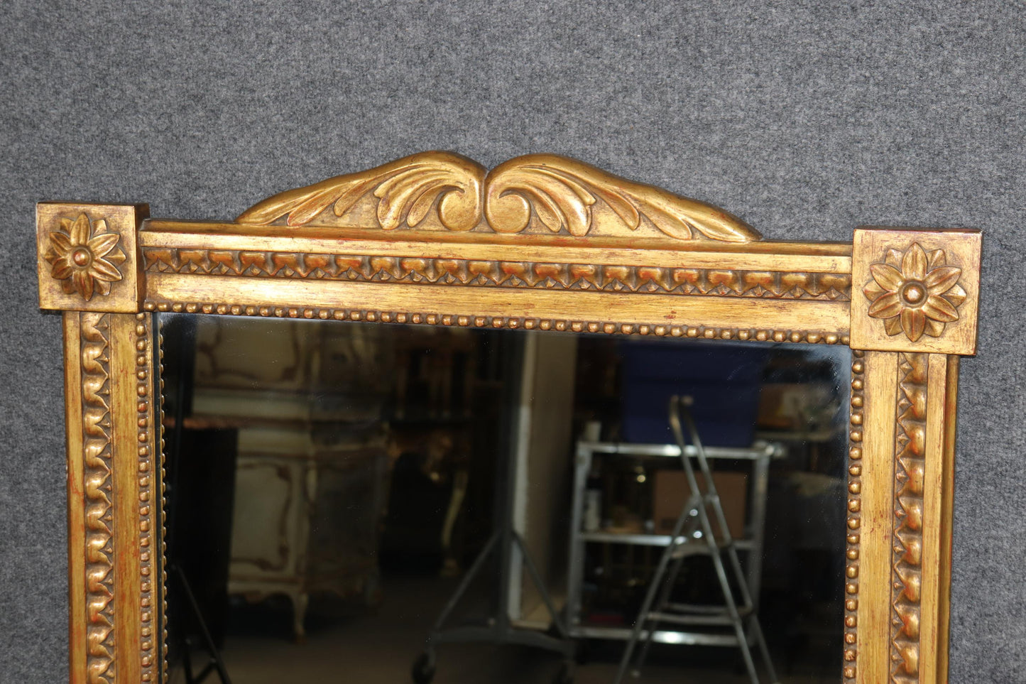 Superbly Carved Don Ruseau of New York French Walnut Mirror Louis XVI