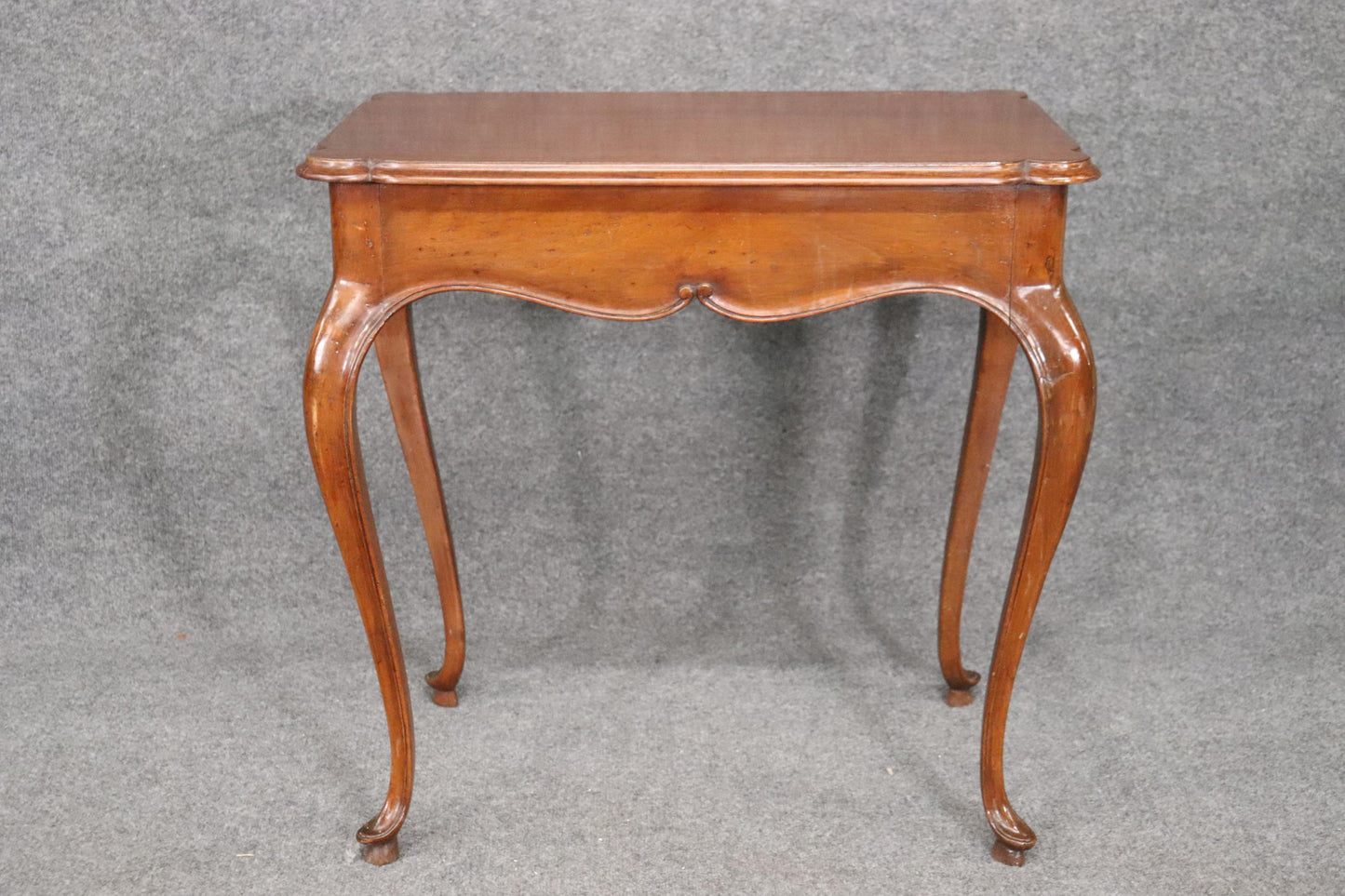 Antique French Country Louis XV Walnut Writing Desk Table, Circa 1920