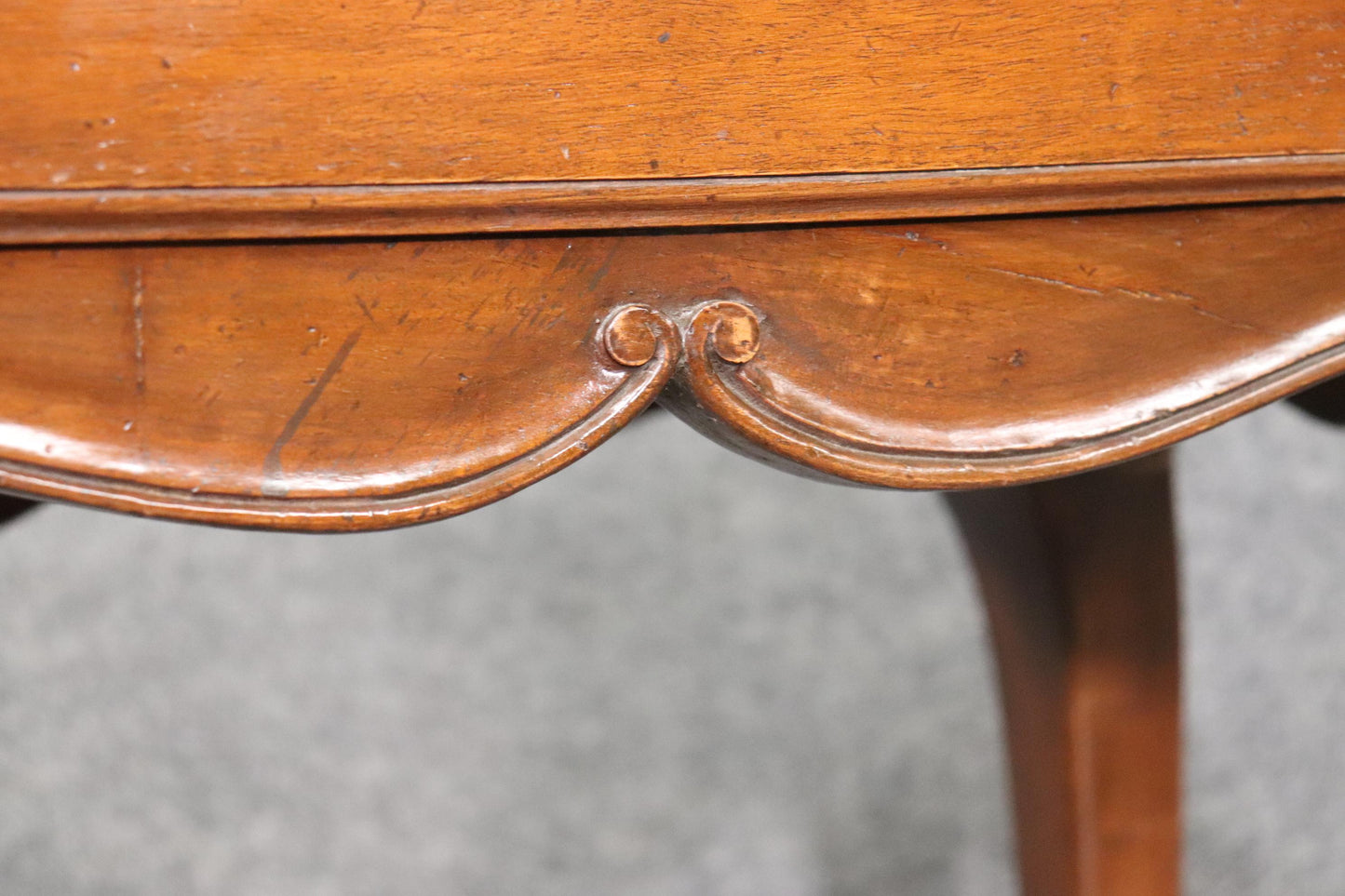 Antique French Country Louis XV Walnut Writing Desk Table, Circa 1920