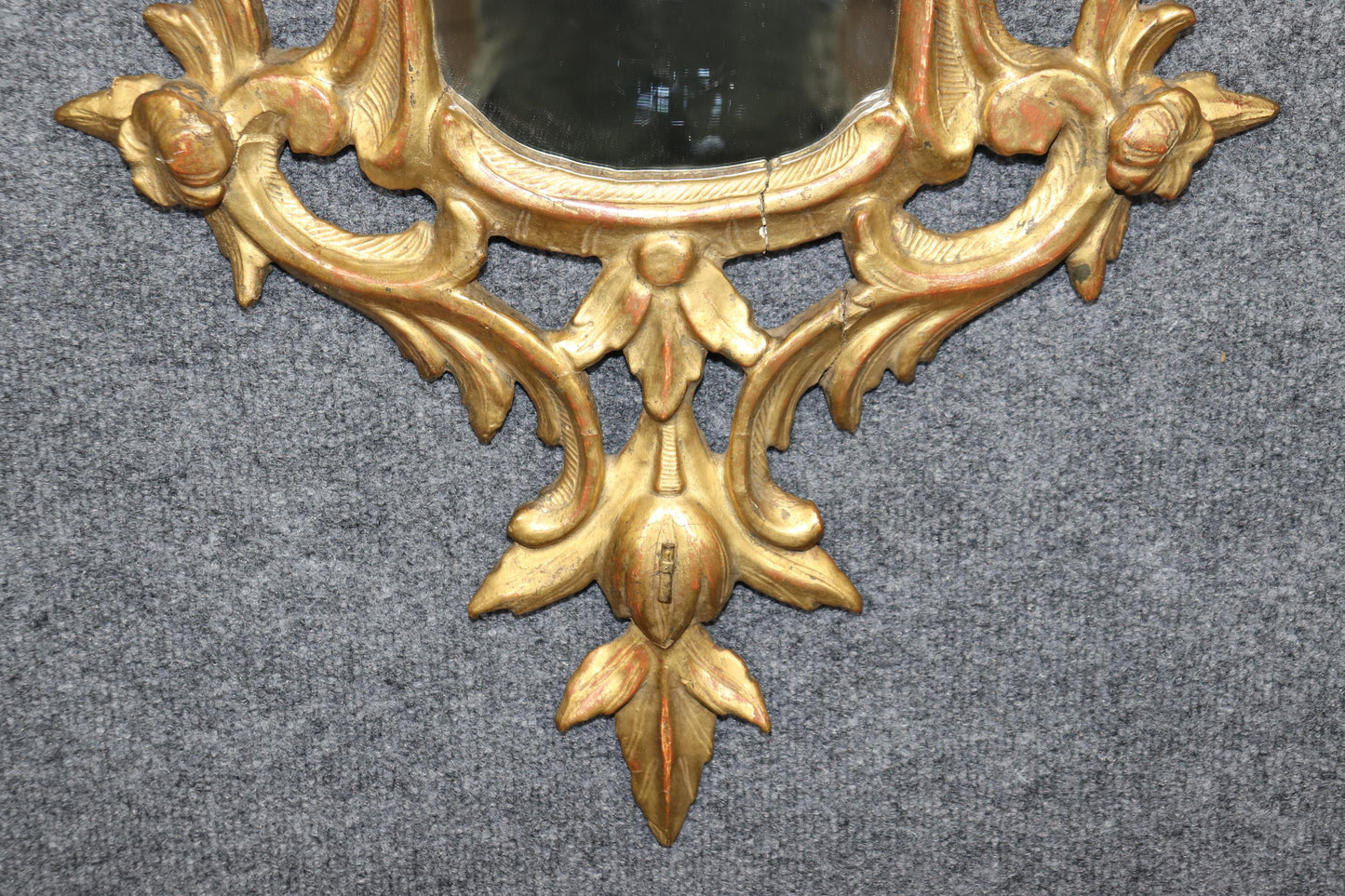 Fantastic Diminutive Water Gilded Carved Italian Rococo Mirrors Circa 1820s