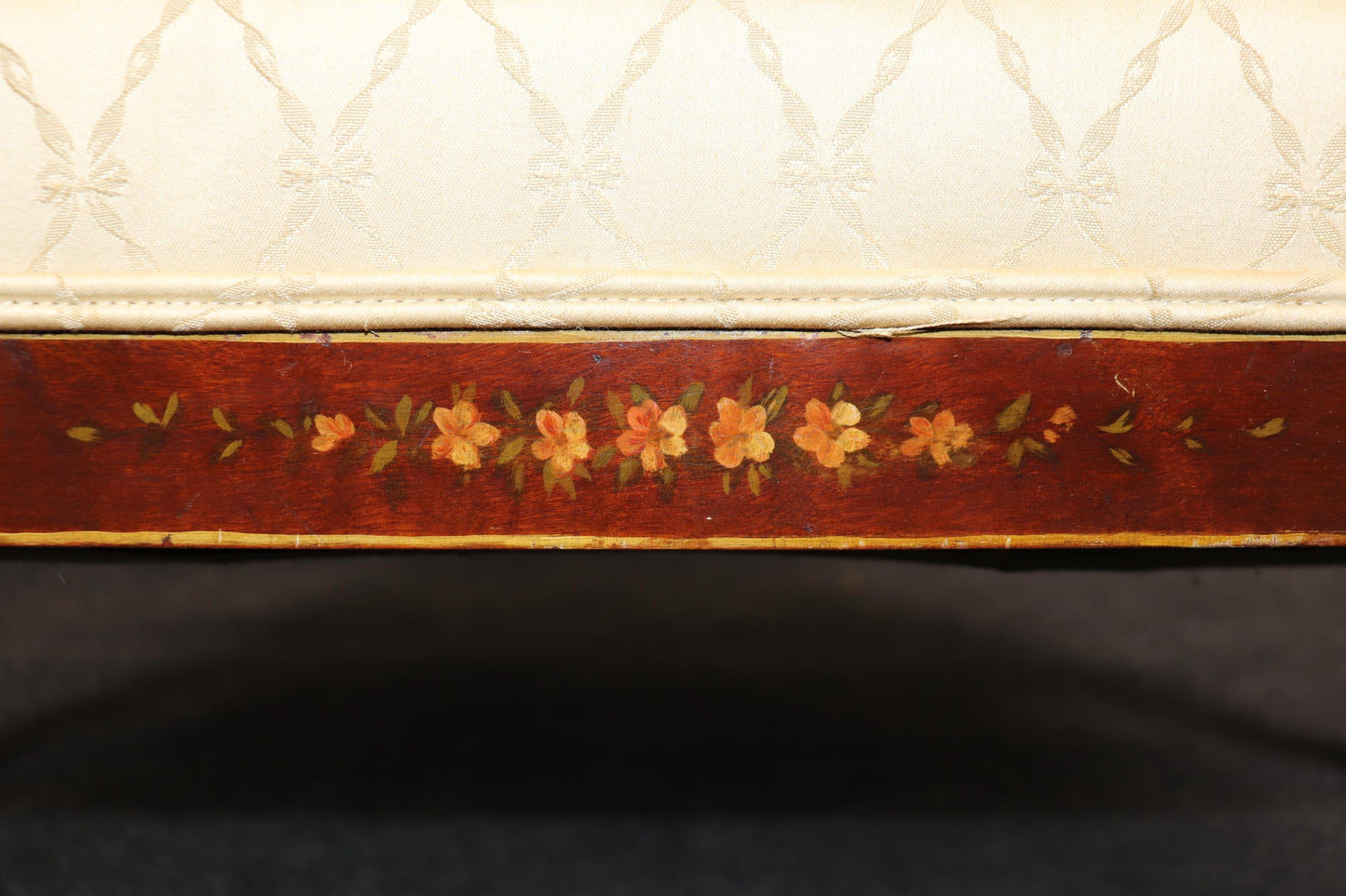 Fantastic Rare English Mahogany Adams Paint Decorated Shieldback Settee