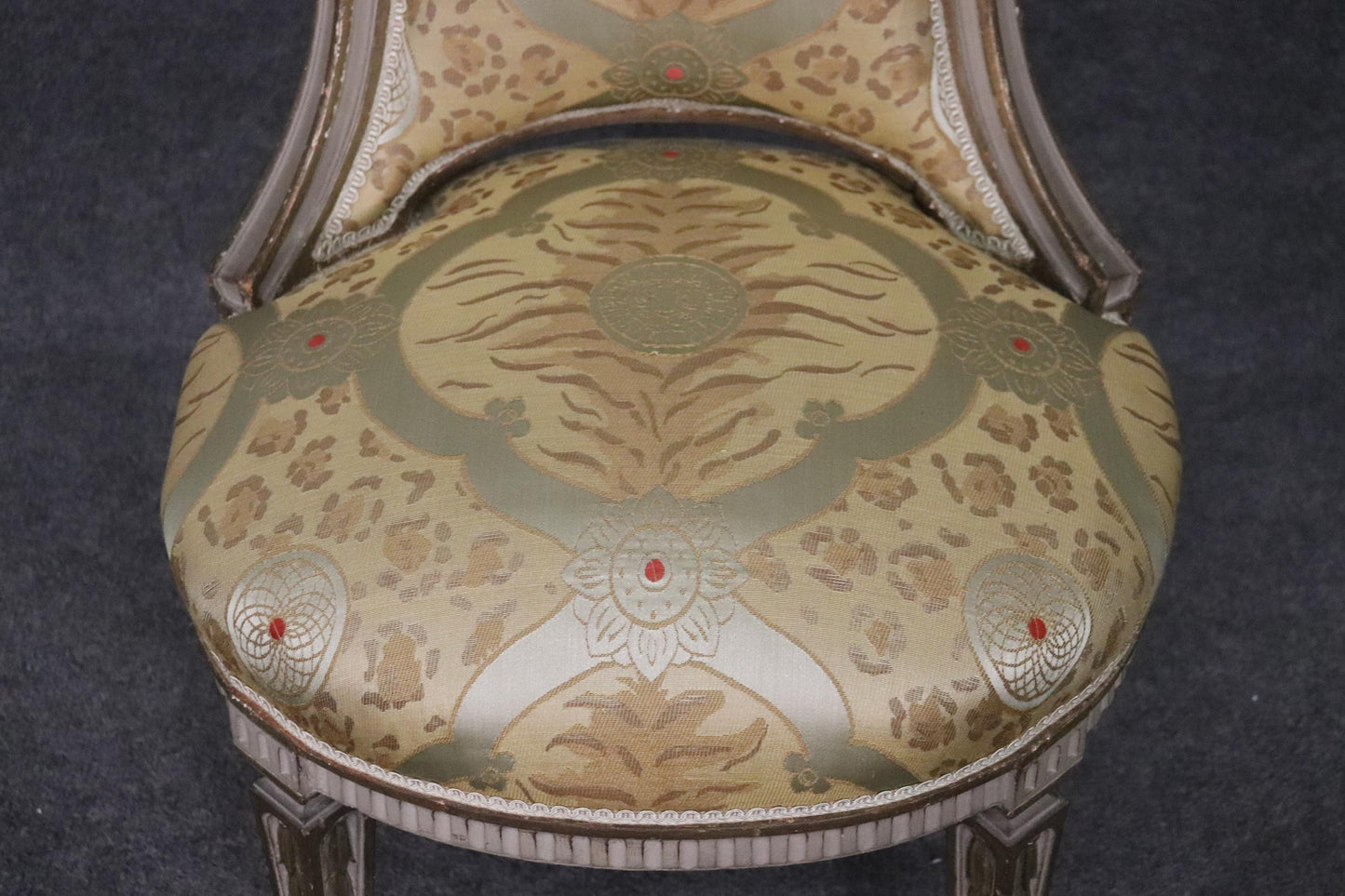 Nice Pair French Louis XVI Paint Decorated Side Chairs, Circa 1920s