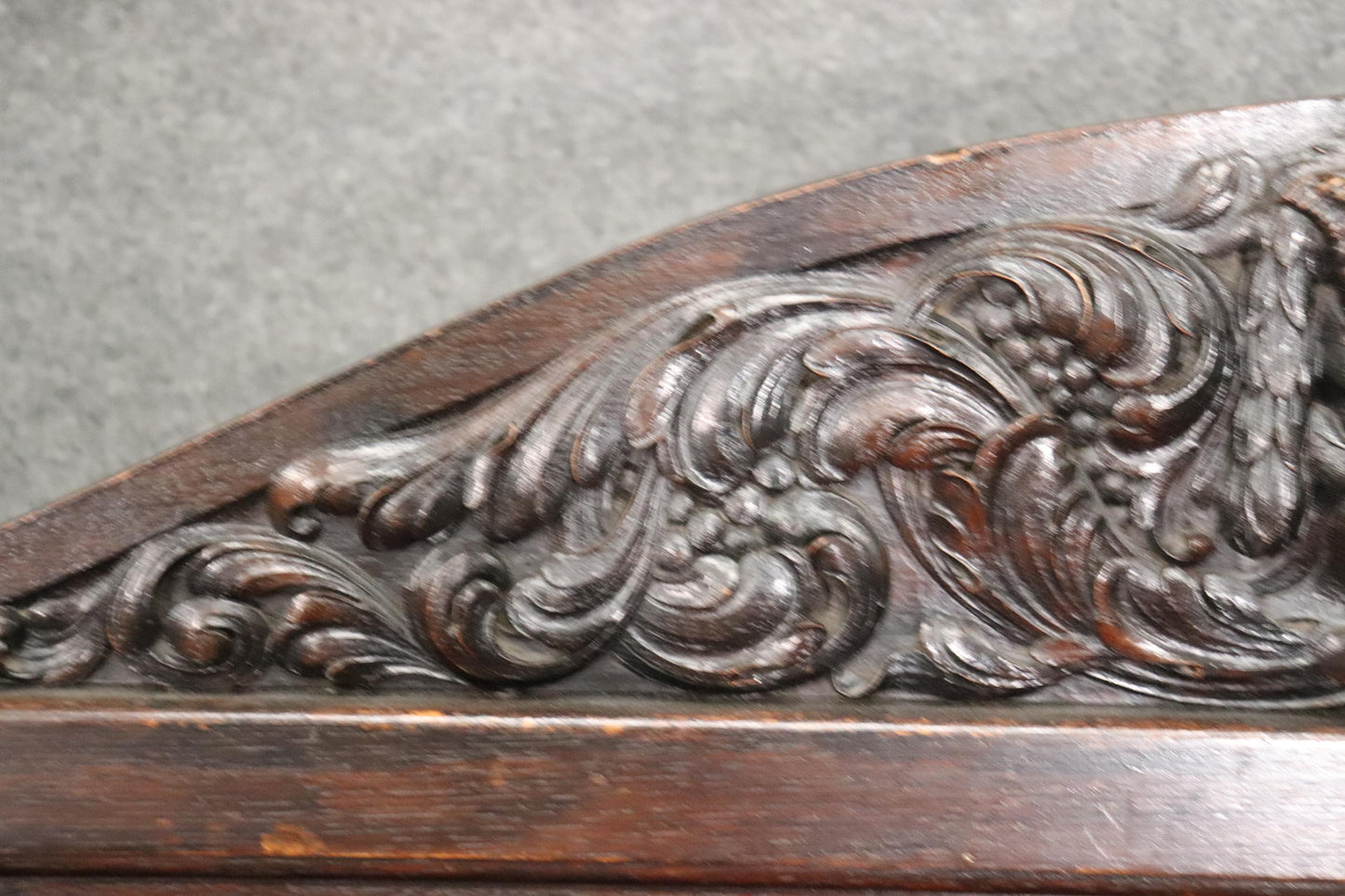 Monumental Carved Walnut Victorian Walnut Griffin Bench with Paw Feet circa 1890