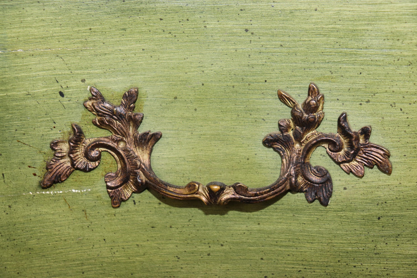 Rare Bright Green Italian Venetian Painted Rococo Secretary Desk Circa 1940