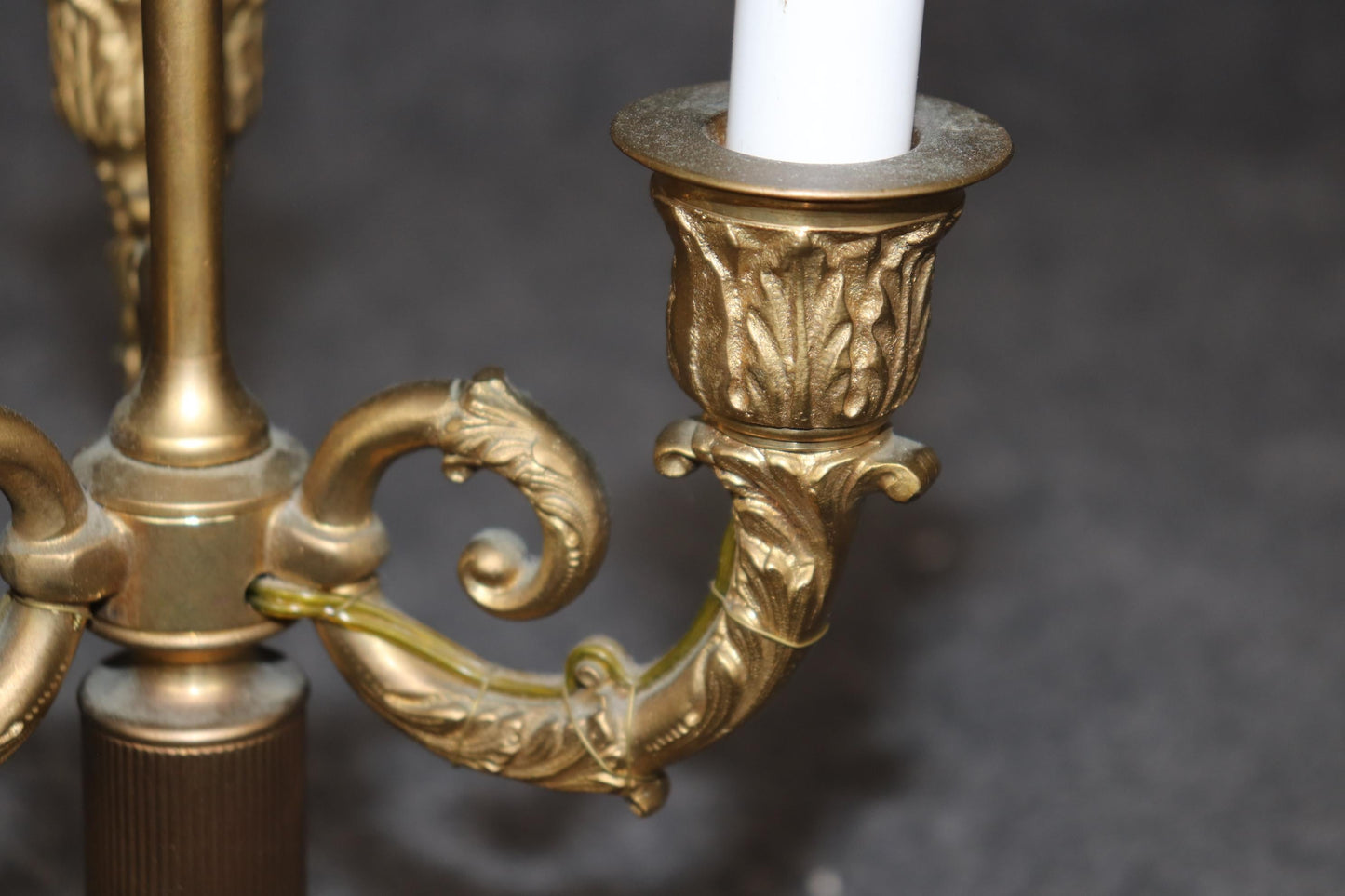 Fine Quality Bronze Brass Metal Tole Painted Bouillotte Table Lamp