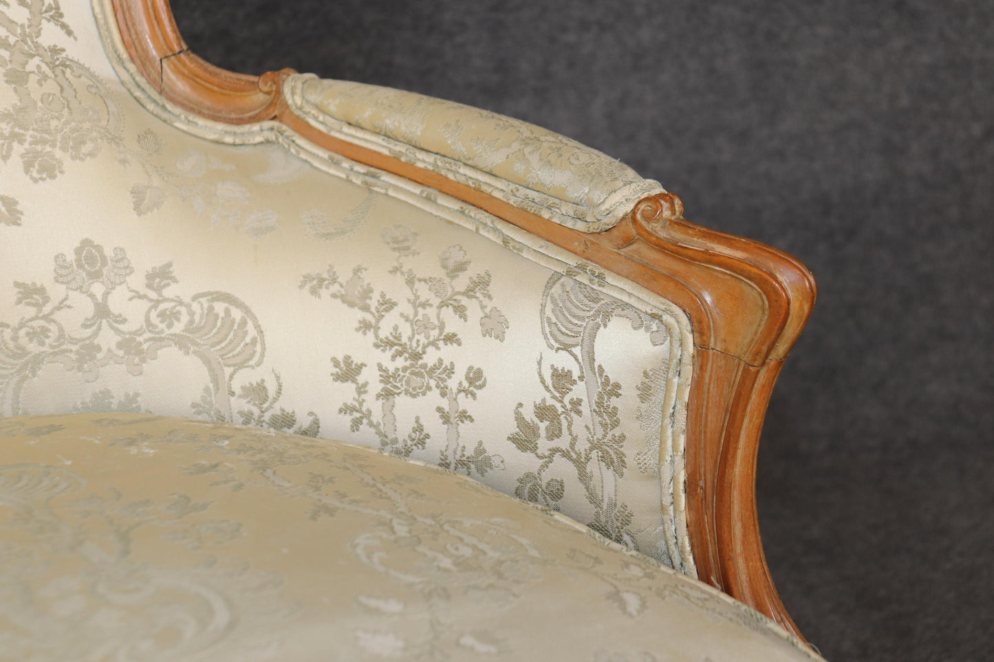 Pair of Gorgeous French Carved Louis XV Bergere Chairs Circa 1940s era