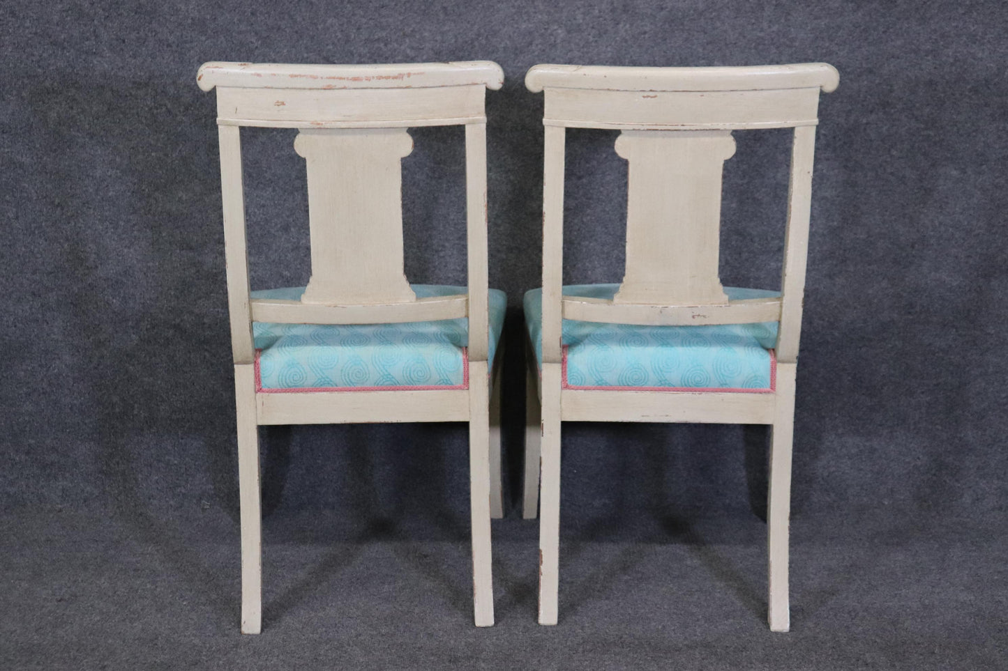 Pair of Gustavian or Swedish Style Gray Painted Side Chairs Circa 1940