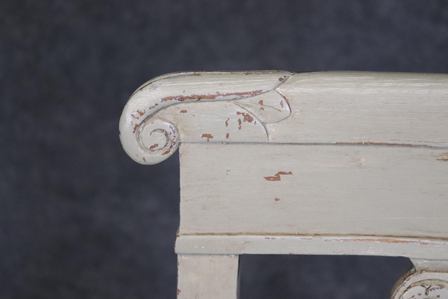 Pair of Gustavian or Swedish Style Gray Painted Side Chairs Circa 1940