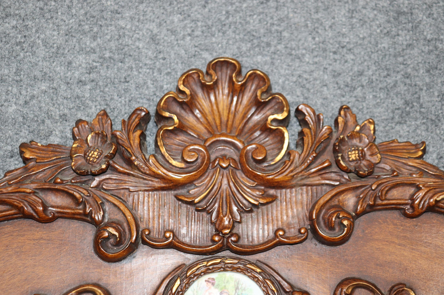 Gorgeous Vienna Porcelain Encrusted Style Figural Carved Rococo Wall Mirror