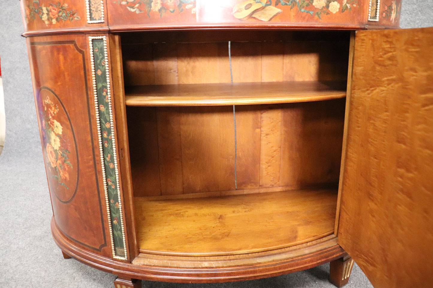 Paint Decorated Satinwood English Adams Style English Commode circa 1900