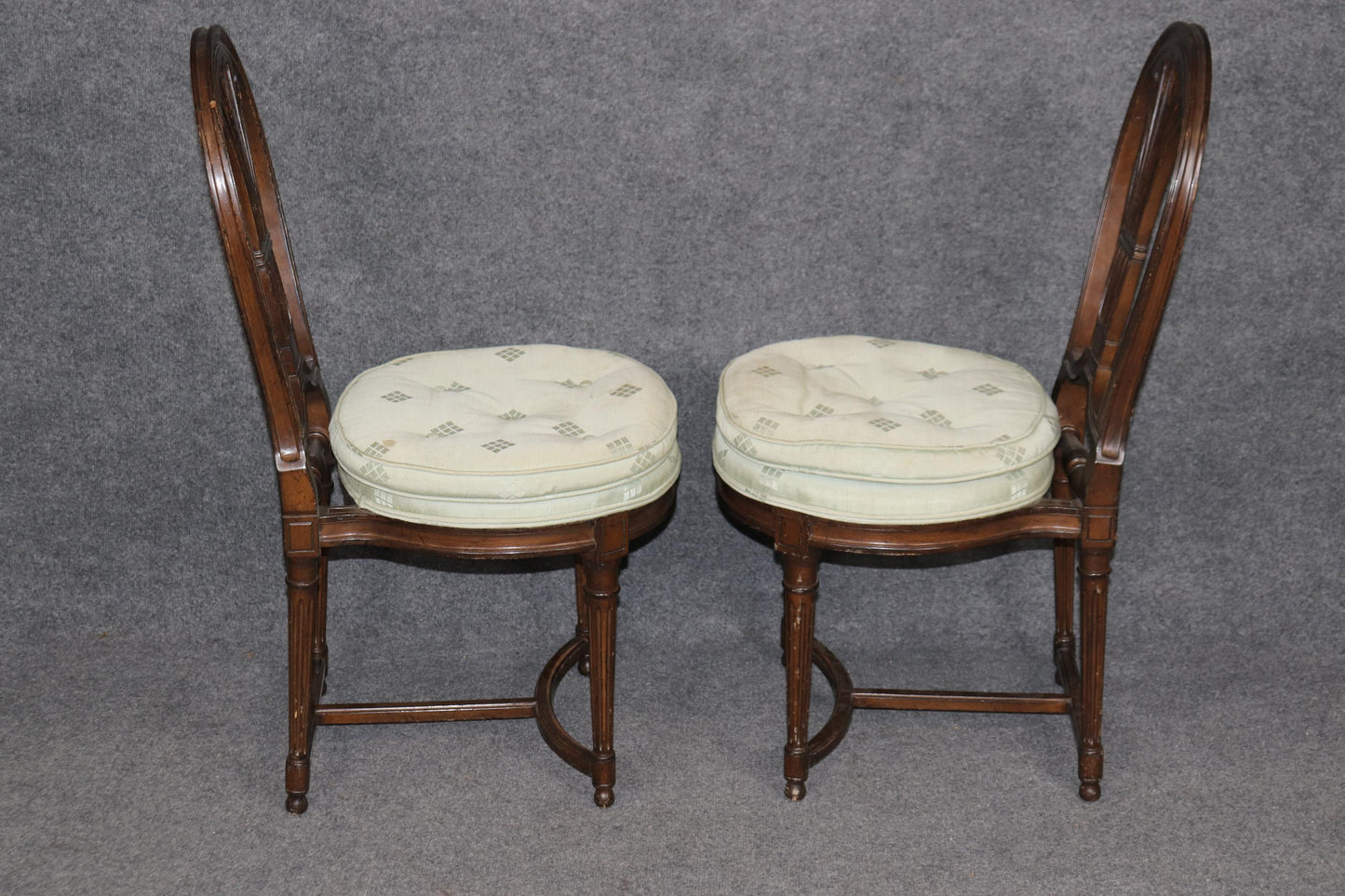 Set of 6 Maison Jansen Attributed Balloon Back Circular Directoire Dining Chairs