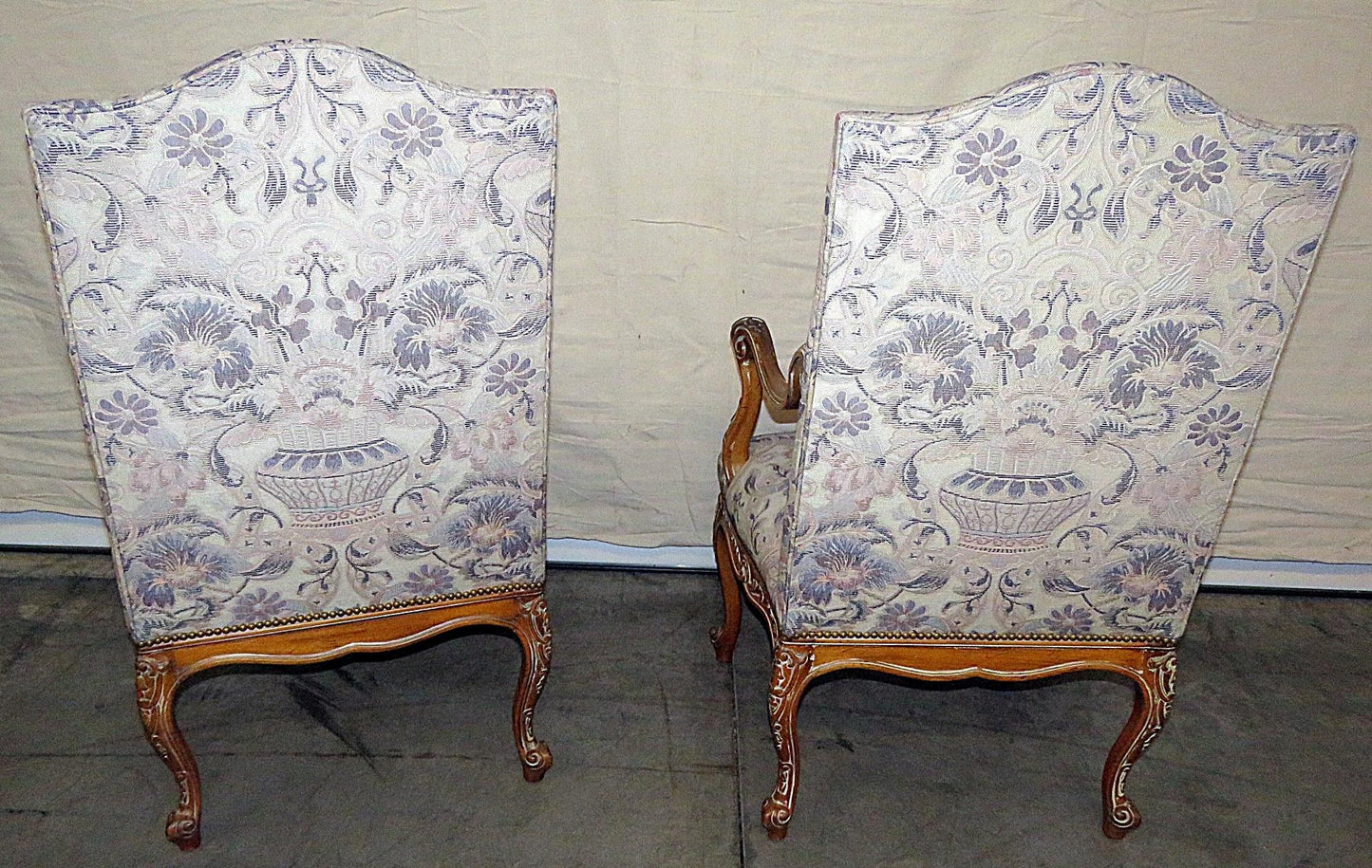 Pair of Louis XV Style Tapestry Armchairs