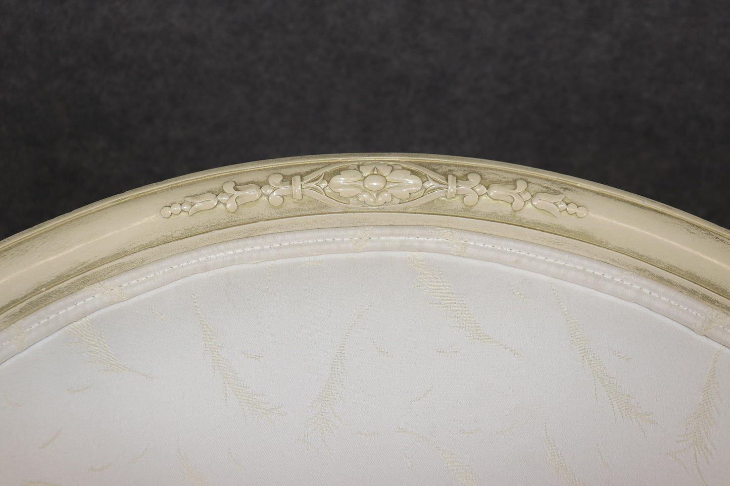 Gorgeous Single Paint DecoratedCarved Swan Tub Style French Empire Bergere Chair