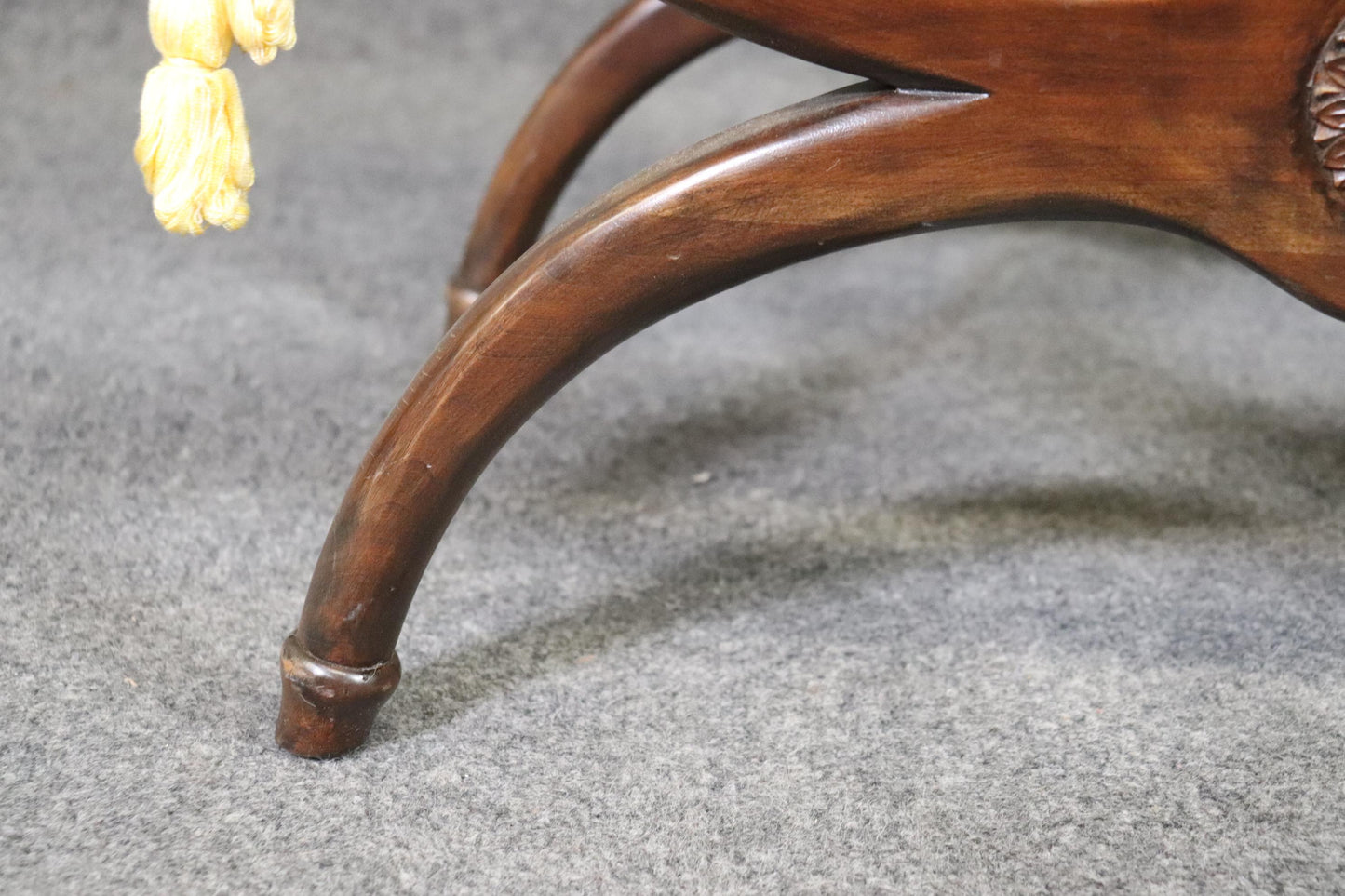 Pair Maison Jansen Attributed Mahogany French Directoire Footstools, Circa 1960s