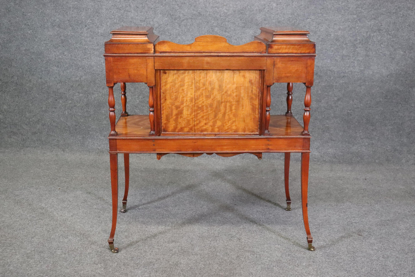 Edwardian Satinwood Adjustable Ladies Writing Desk with Wedgewood Plaque Cherubs