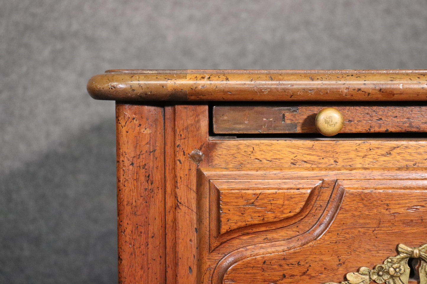 Pair of Auffray French Country Antique Style Nightstands with Pull Out Trays