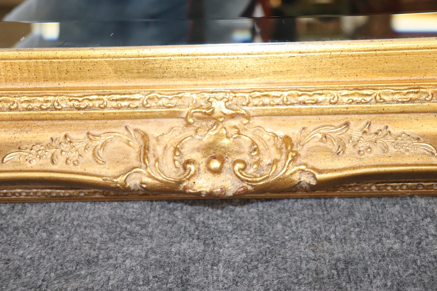 Fine Quality Gilded Carved Gesso Victorian Style Mirror Circa 1960