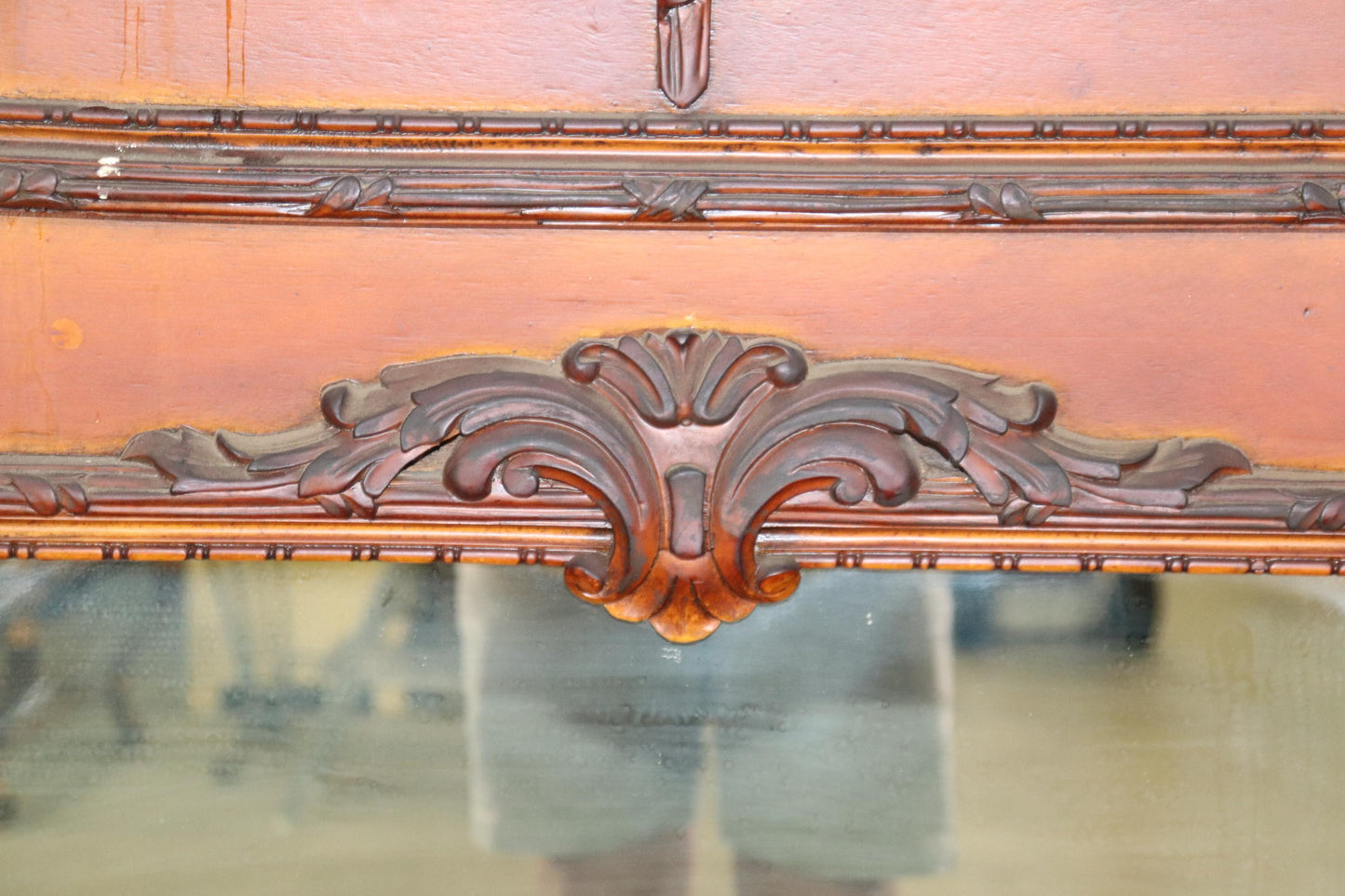 French Louis XV Painted Trumeau Style Wall Mirror