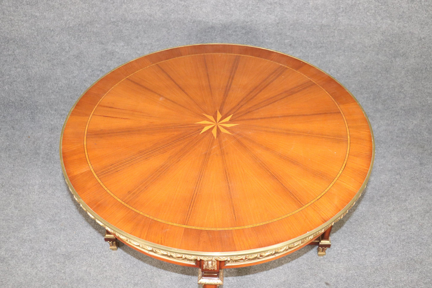 Fine Bronze Mounted Satinwood and Kingwood Center Table in The manner Weisweiler