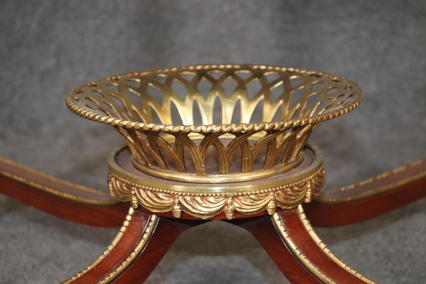 Fine Bronze Mounted Satinwood and Kingwood Center Table in The manner Weisweiler