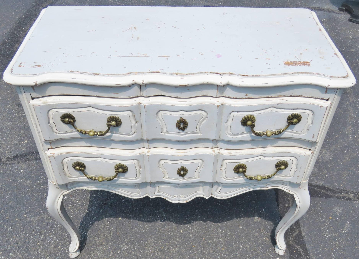 Gustavian Style Distressed Painted Commode