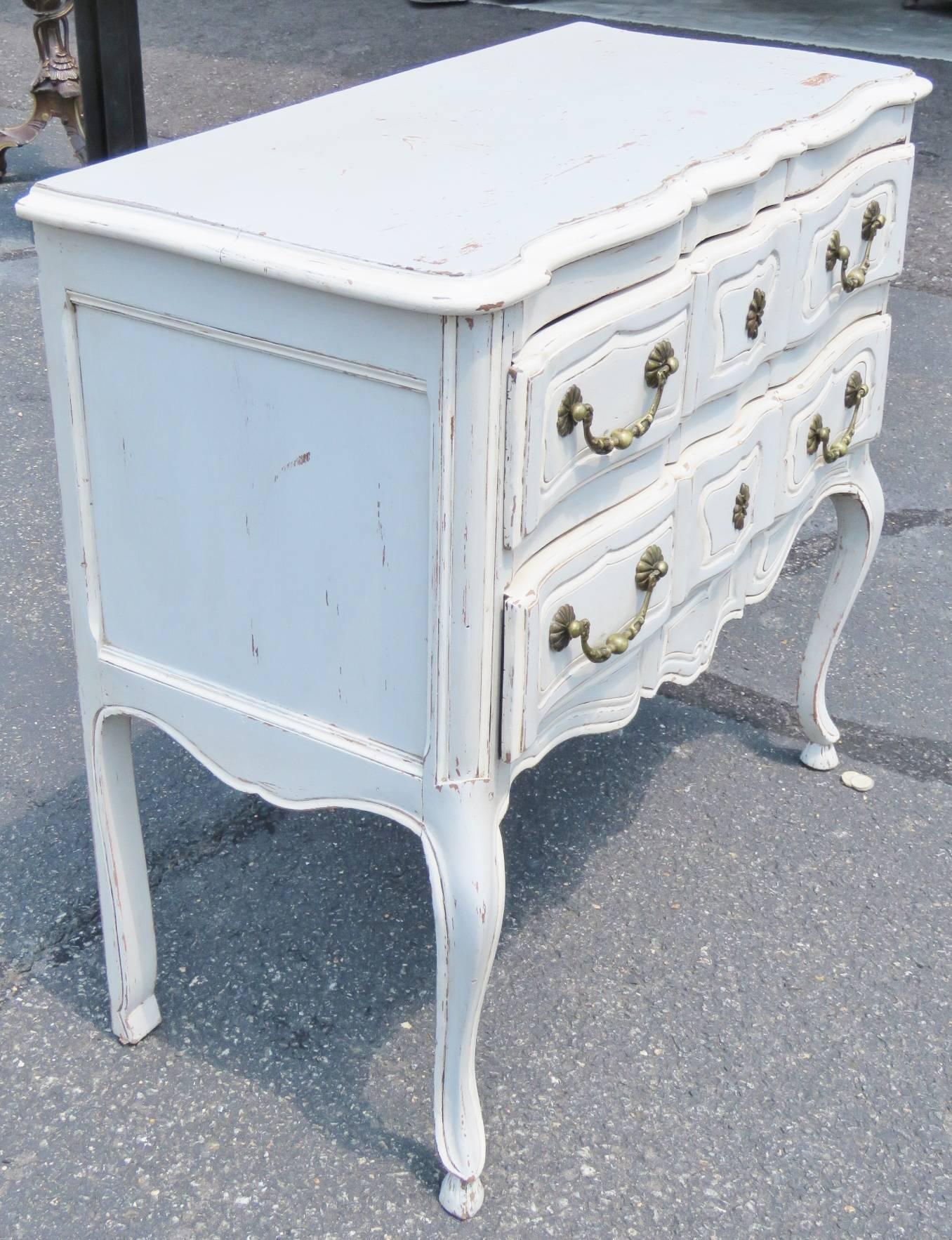 Gustavian Style Distressed Painted Commode