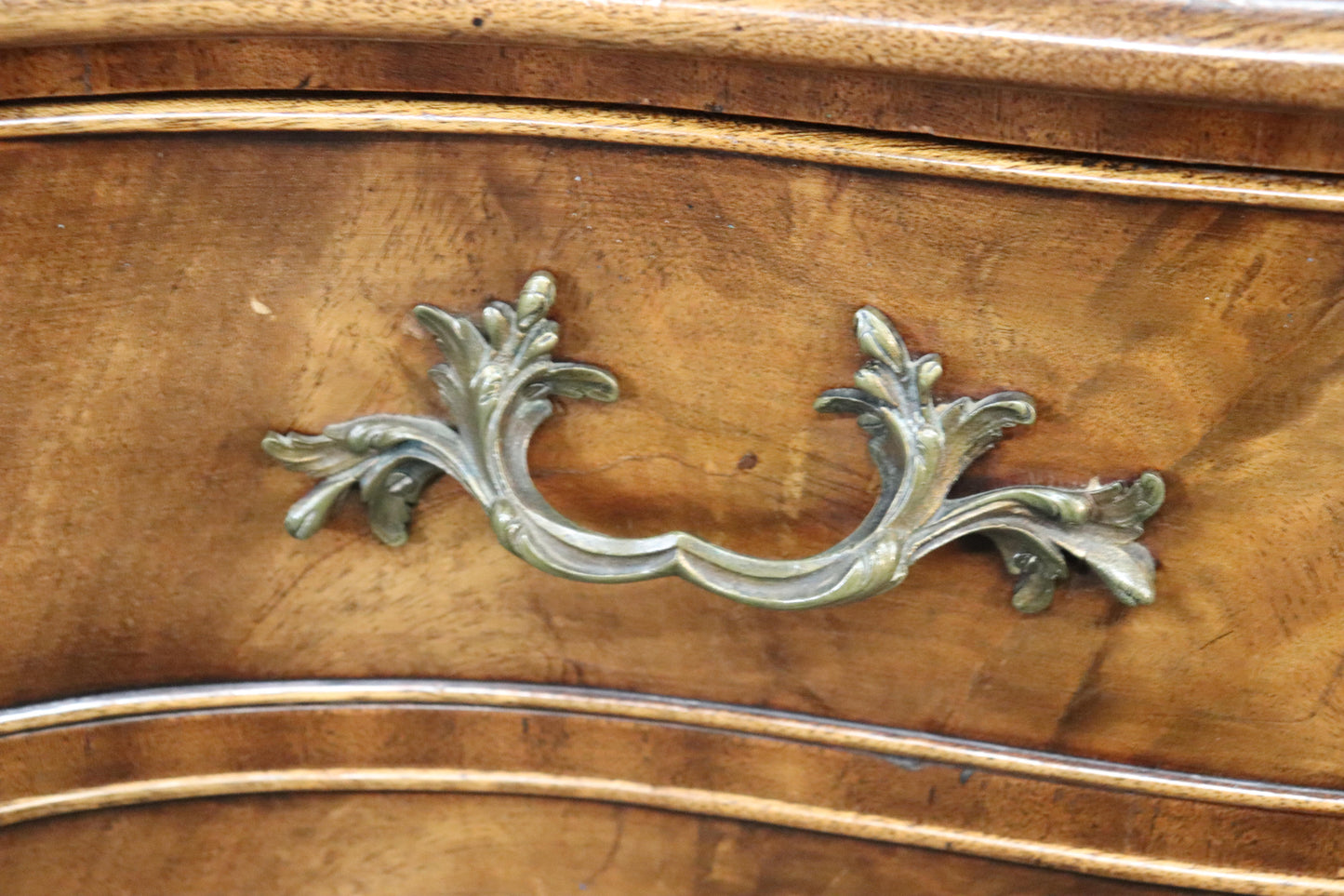 Figural Carved Maidens French Green Marble Top Commode Server Buffet, circa 1940