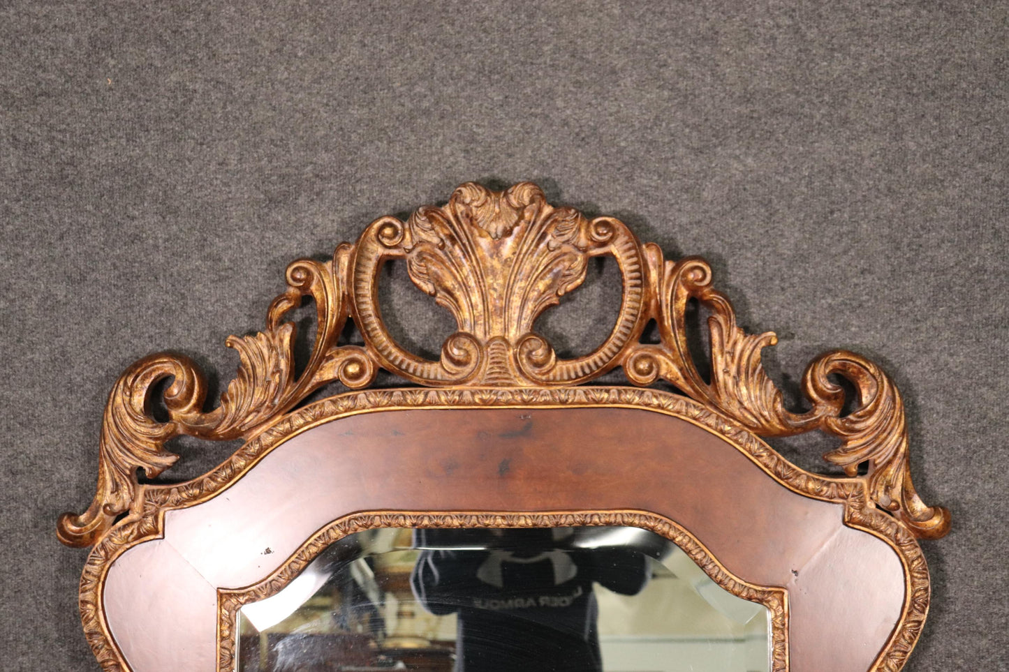 Fine Quality Maitland Smith Style Georgian Solid Mahogany Gilded Wall Mirror