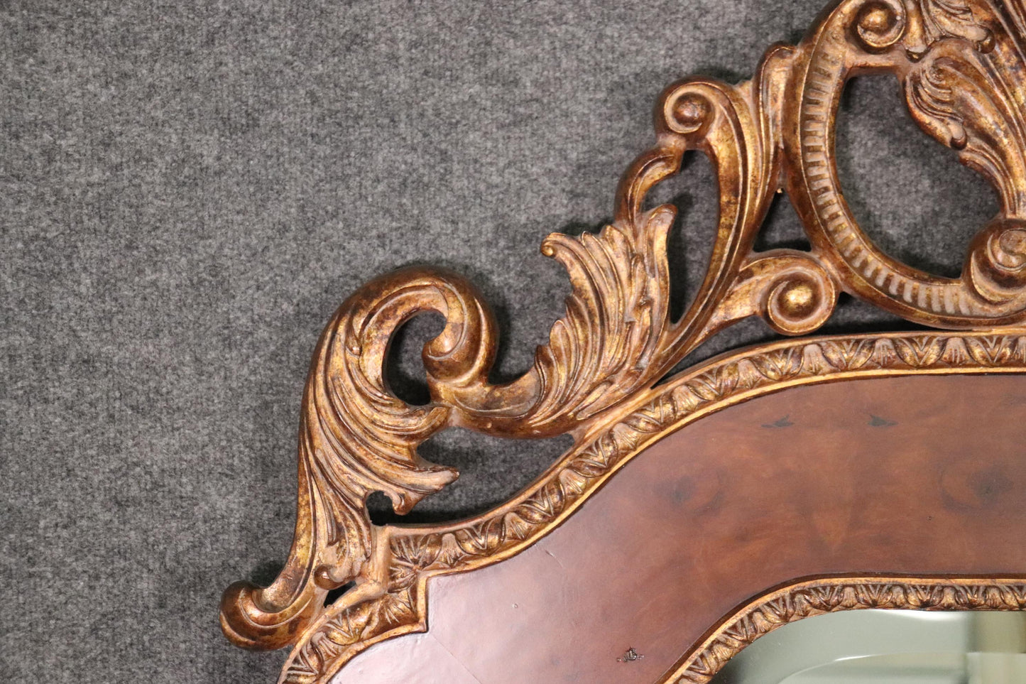 Fine Quality Maitland Smith Style Georgian Solid Mahogany Gilded Wall Mirror