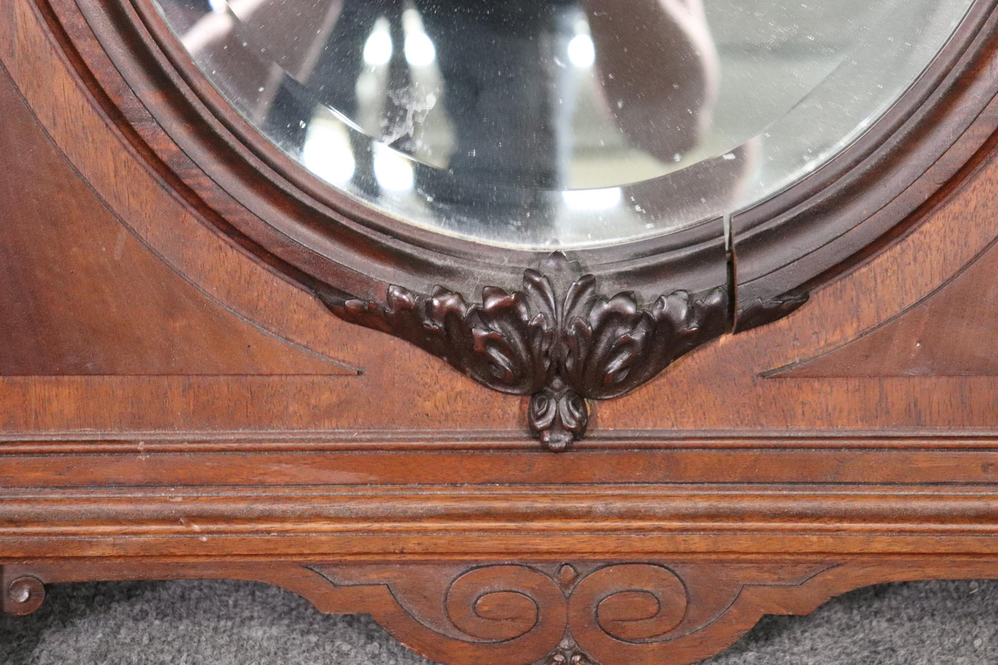 Fine carved Walnut French Louis XV Wall Mirror Circa 1890