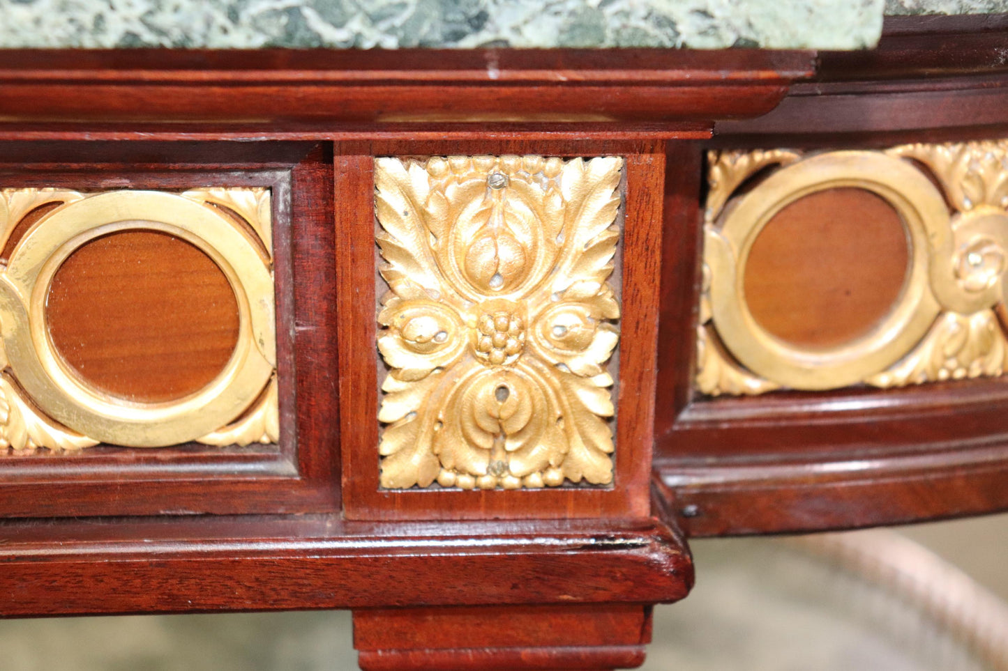 Fantastic French Louis XVI Marble Gold Dore' Bronze Mounted Sideboard Server