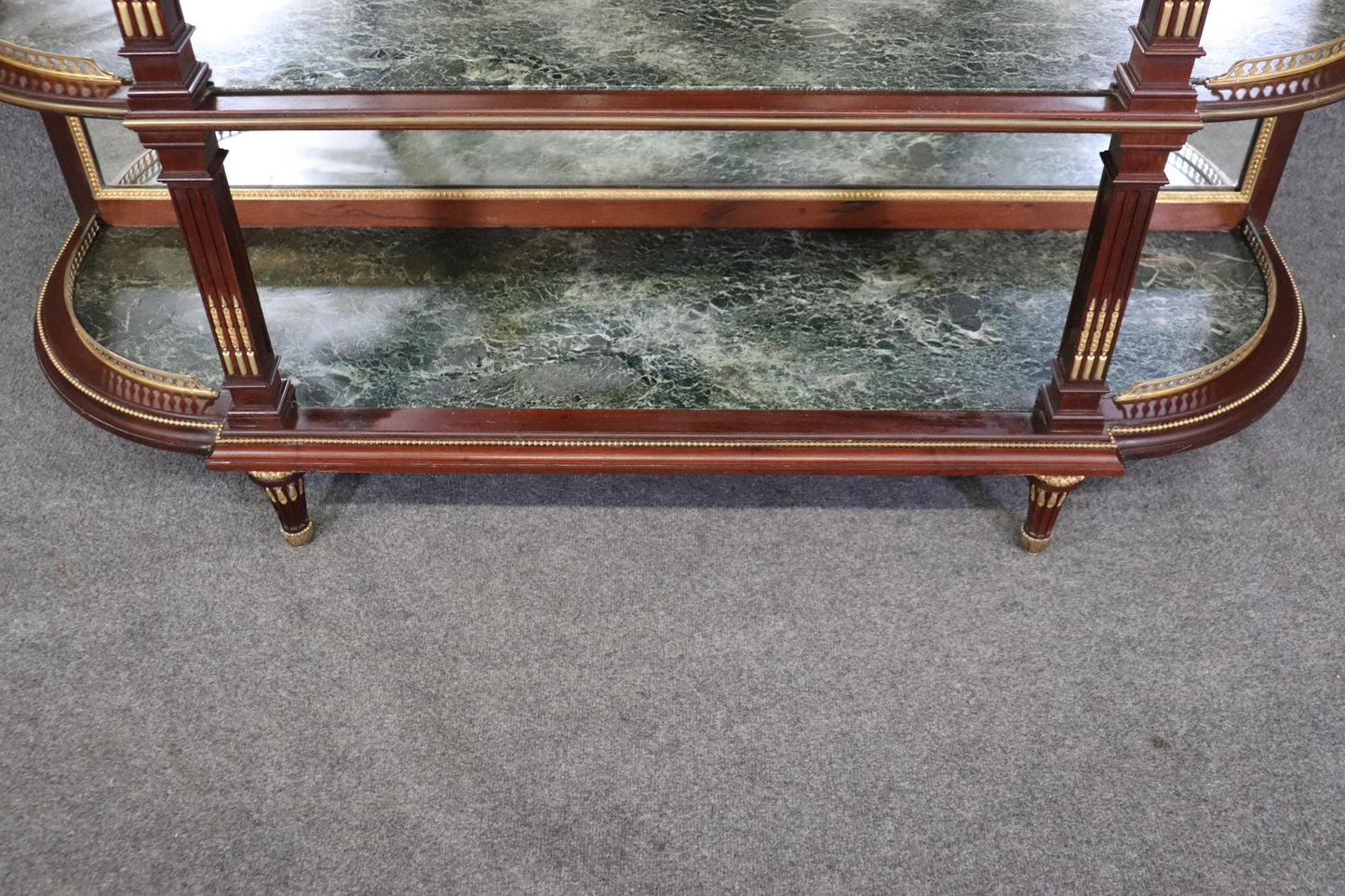 Fantastic French Louis XVI Marble Gold Dore' Bronze Mounted Sideboard Server