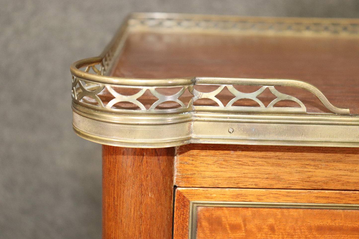 Rare Satinwood French-Made Directoire Brass Trimmed Semanier Dresser