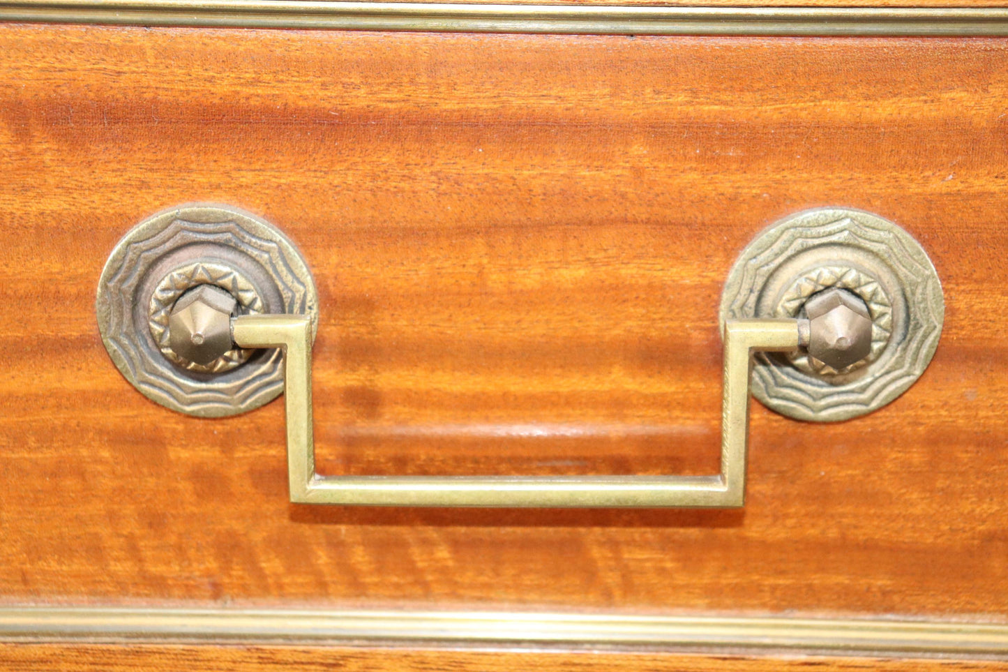 Rare Satinwood French-Made Directoire Brass Trimmed Semanier Dresser