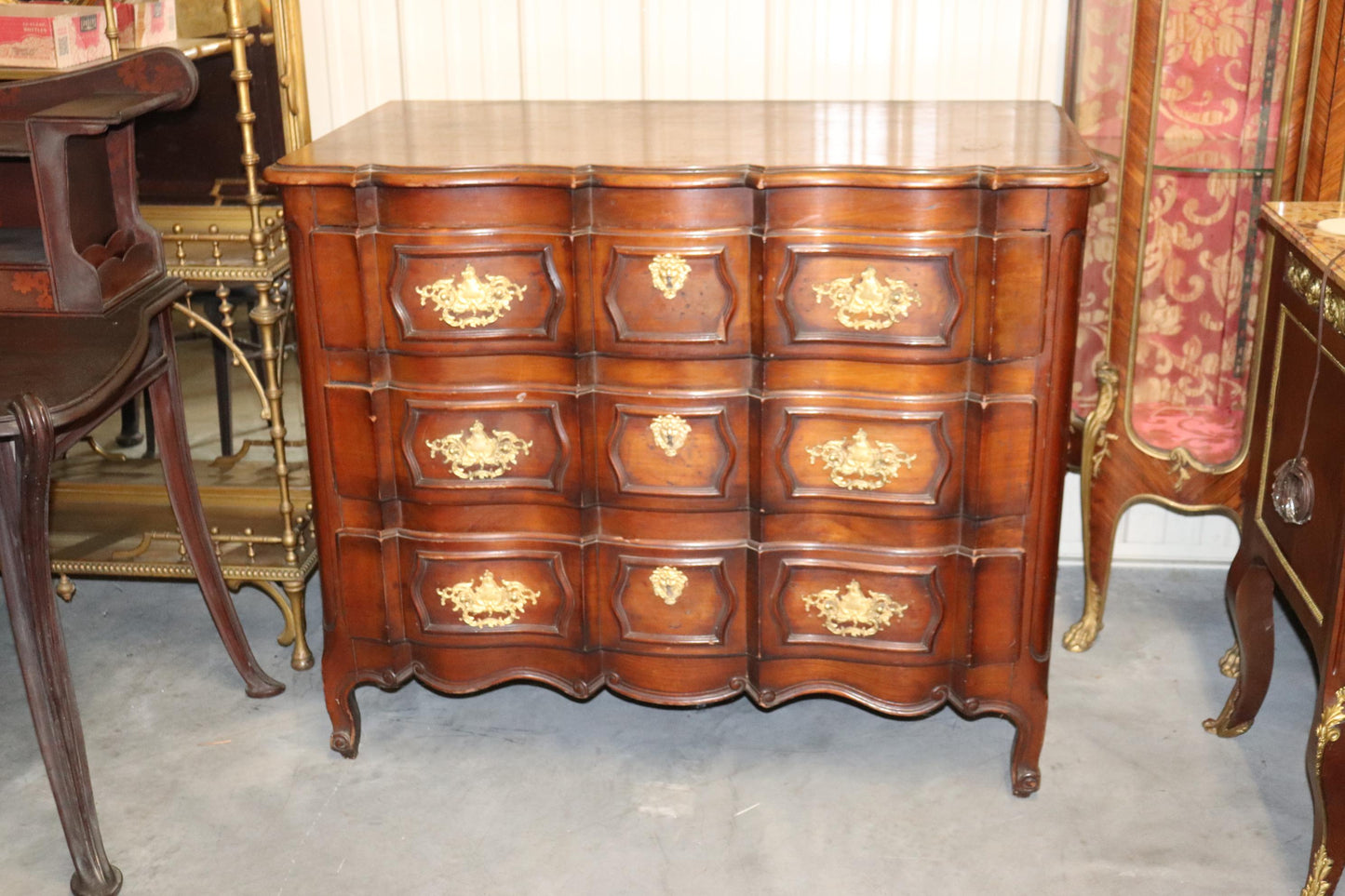 Antique Period French Louis XV French Provincial Walnut Commode Circa 1840