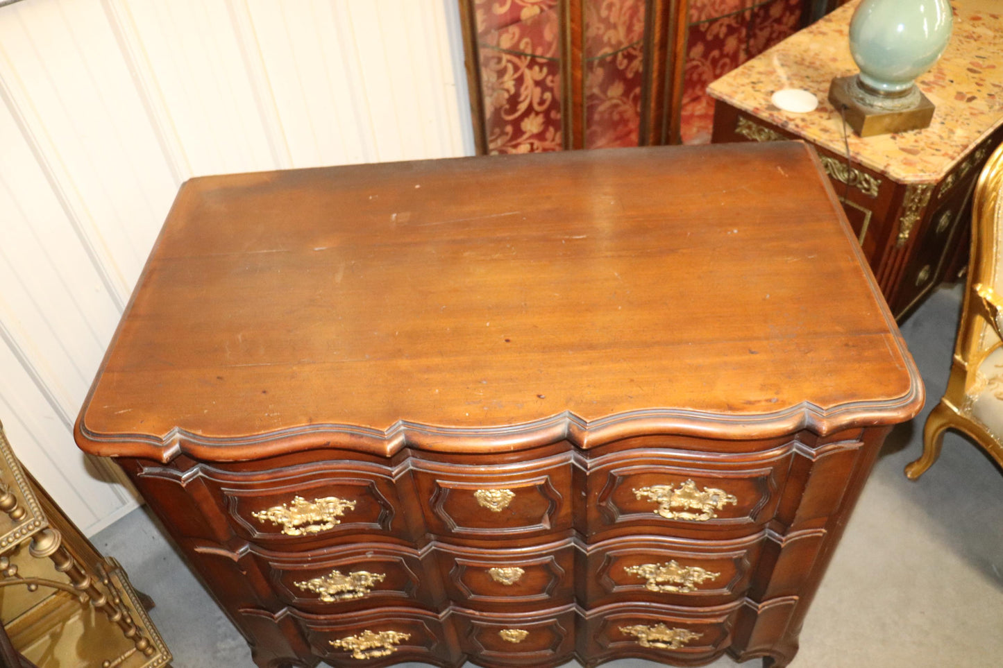 Antique Period French Louis XV French Provincial Walnut Commode Circa 1840