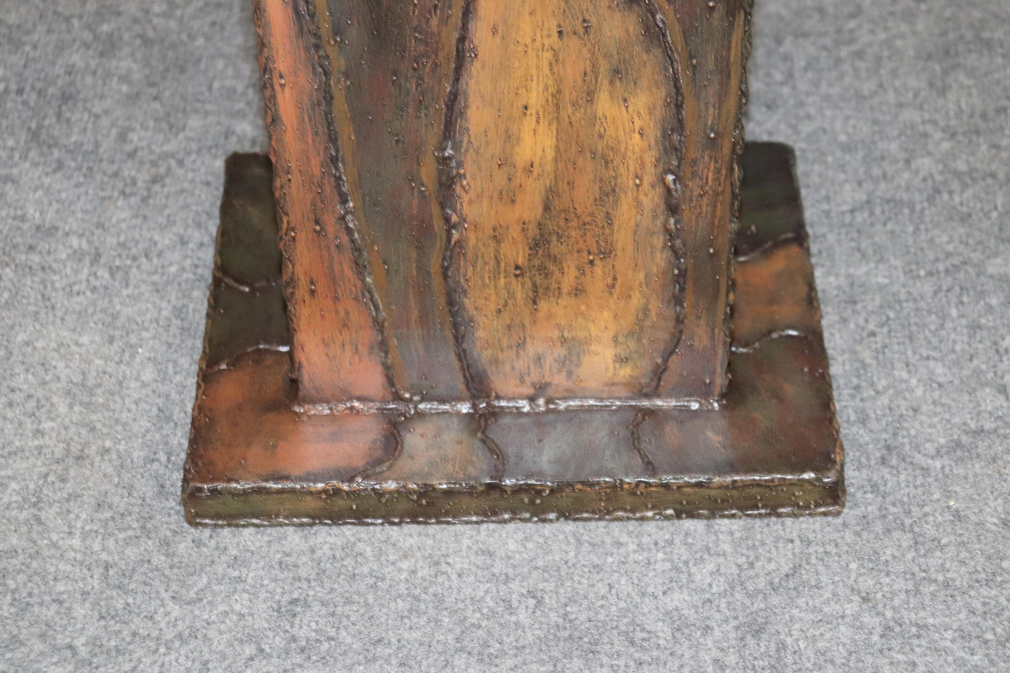 Paul Evans Style Brutalist Metal Welded Metal Pedestal Stand