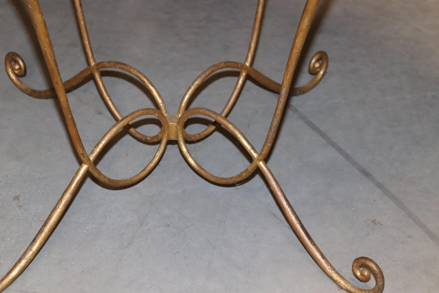 Rare Scagliola Decorated Gilded Wrought Iron Base Center Table