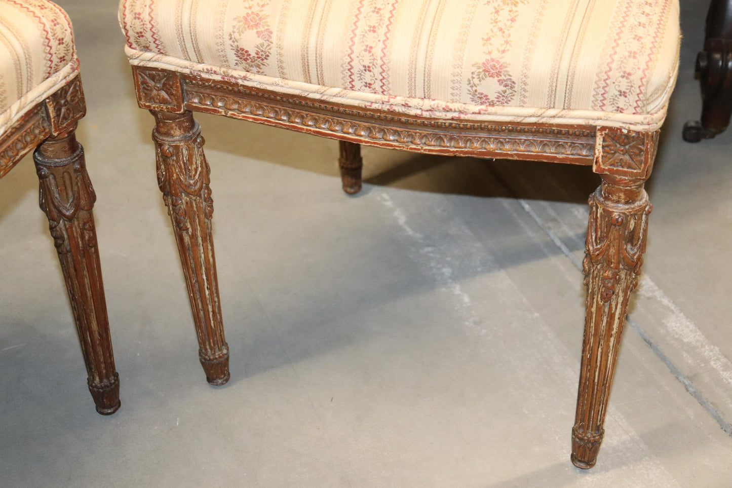 Fine Quality Pair of French Louis XVI Carved Side Chairs, Circa 1940s