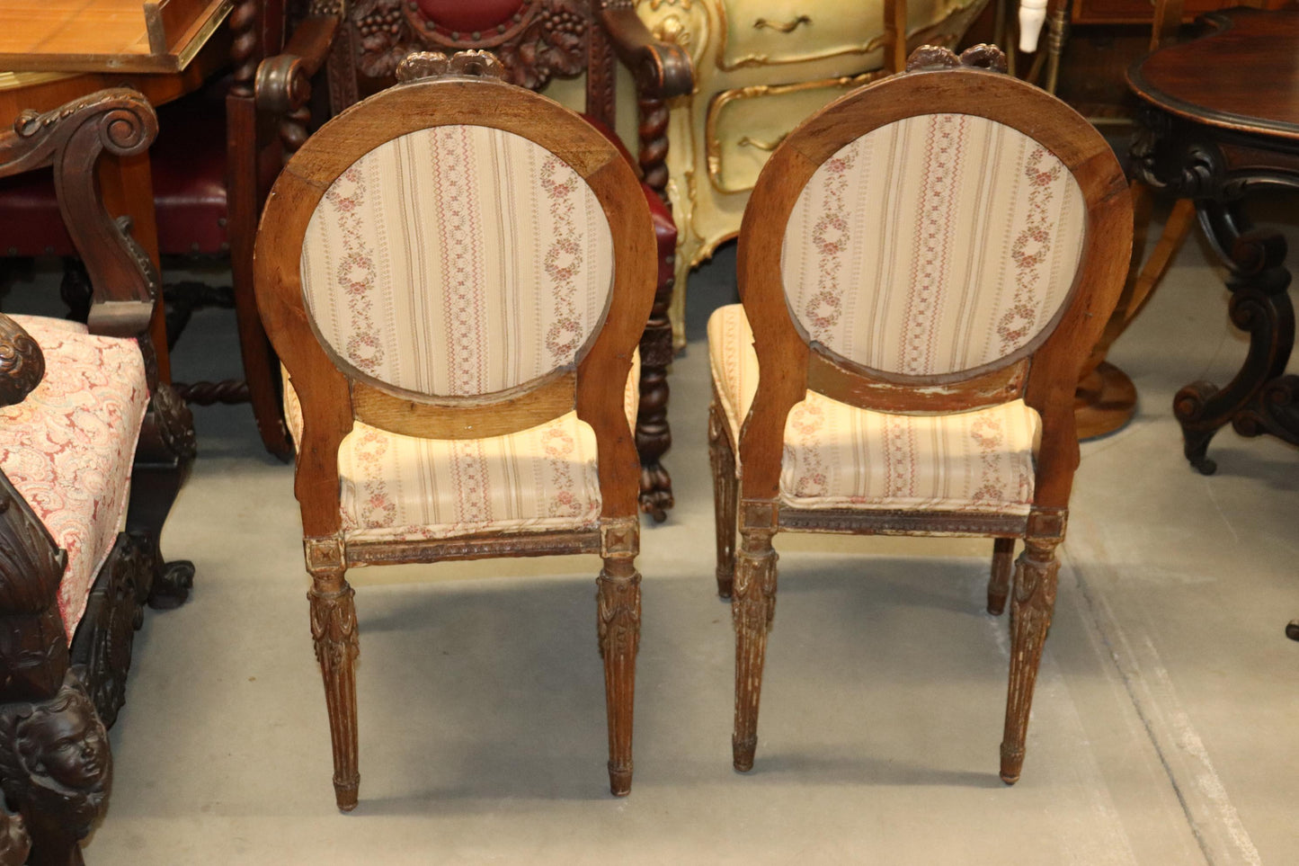 Fine Quality Pair of French Louis XVI Carved Side Chairs, Circa 1940s