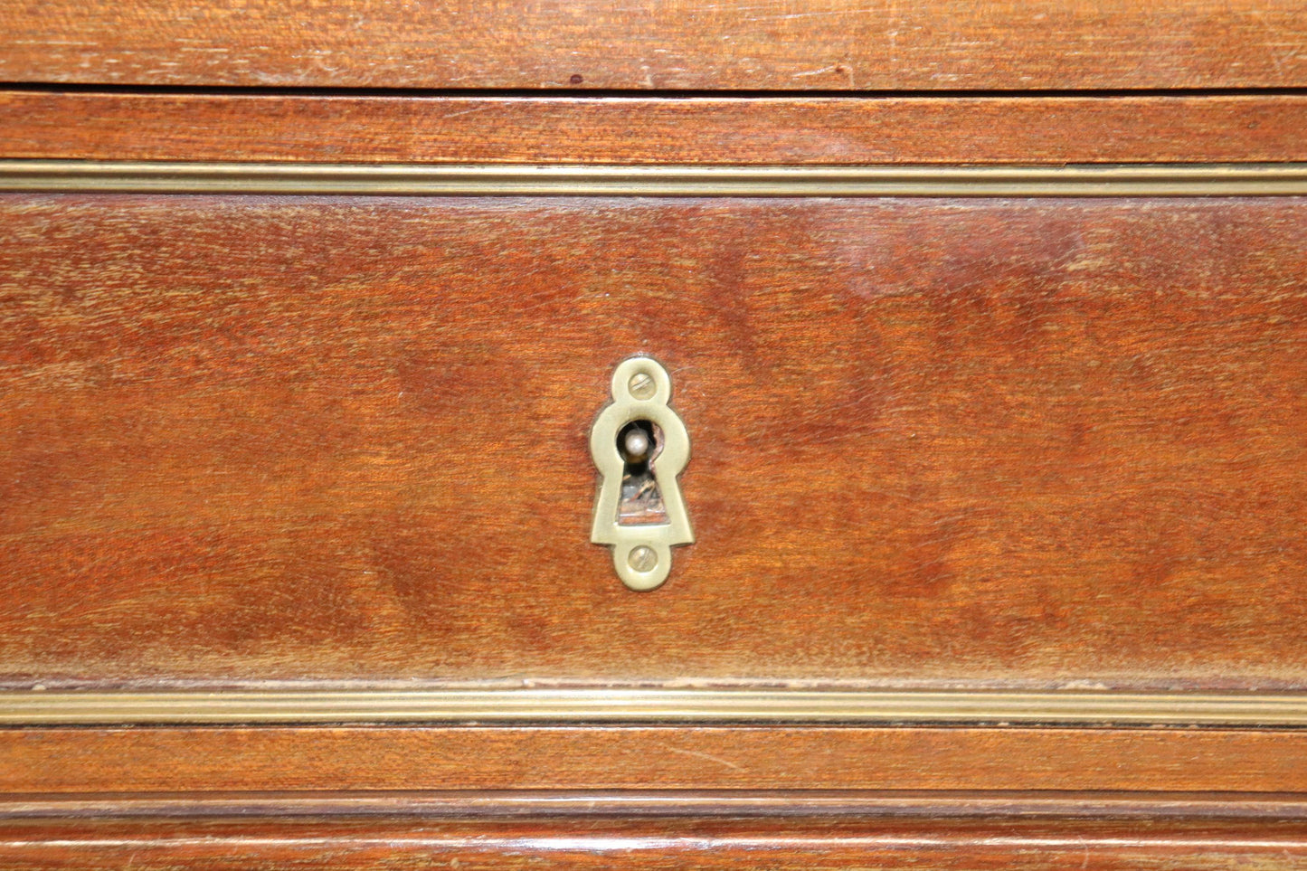 Fine Quaity Walnut French Louis XVI Directoire Brass Trimmed Marble Top Dresser