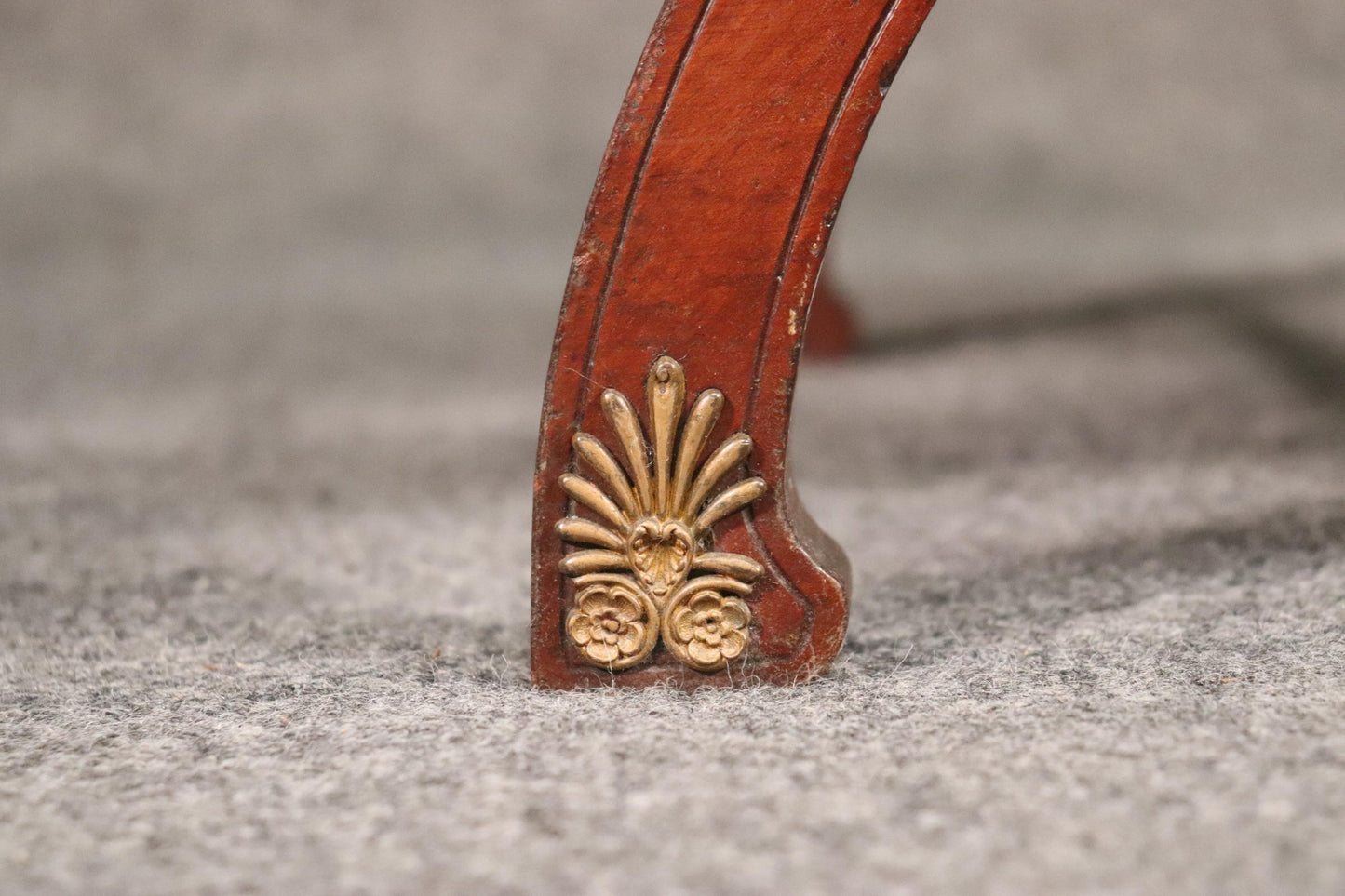 Bronze Mounted Ormolu Mahogany French Empire Stool Bench, circa 1920s