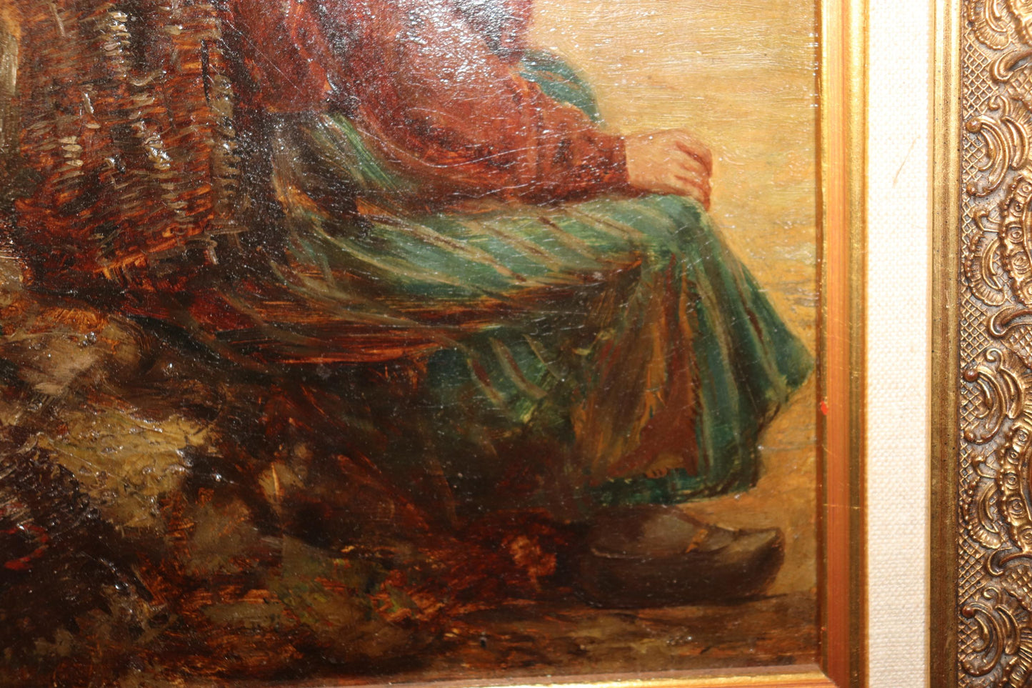 Beautiful Signed Oil on Board Early 1900s Era Painting of Young Woman