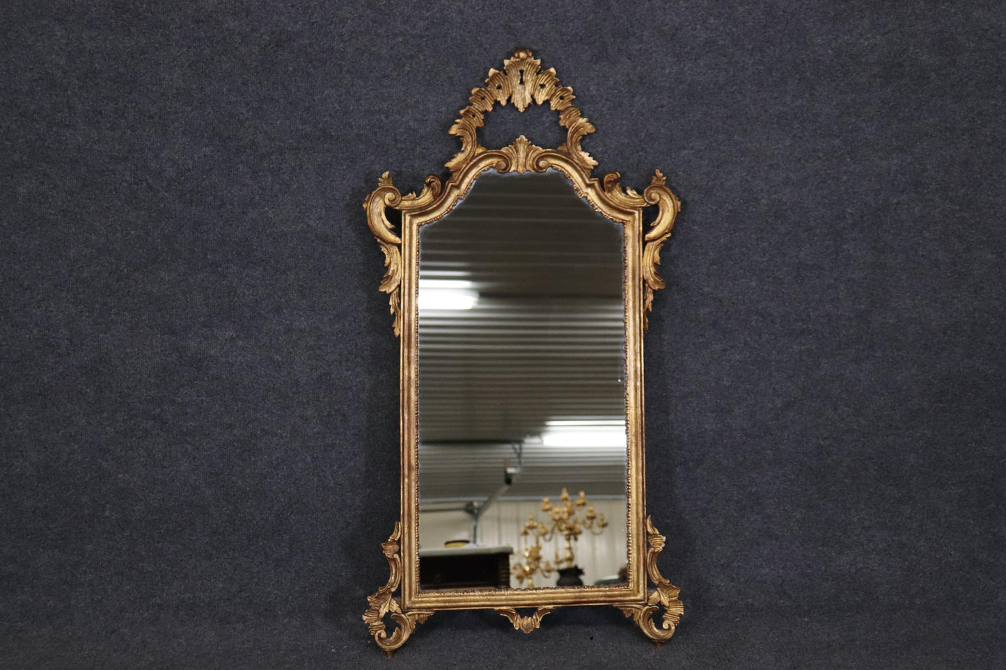 Fine Florentine Giltwood Carved Wall Mirror Circa 1940